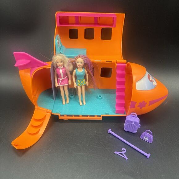 Vintage Polly Pocket Groovy Getaway Jet Airplane Playset 2002 Dolls Accessories - Picture 1 of 13